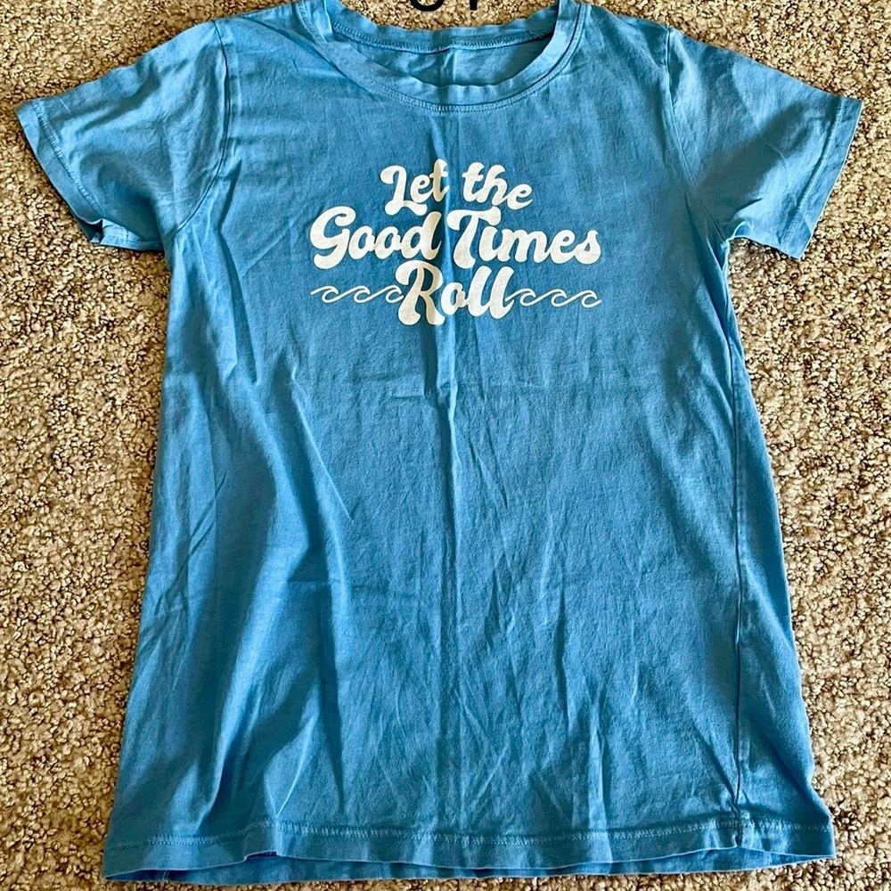 Love What You Buy Light Blue Good Times Top